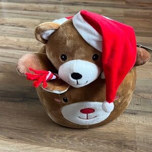 NWT laughing llama 3pc gift basket set storage basket stuffed animal, blanket